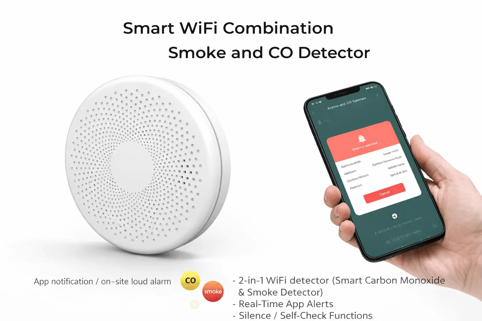 WiFi Duman ve CO Dedektörü - Detektor dima